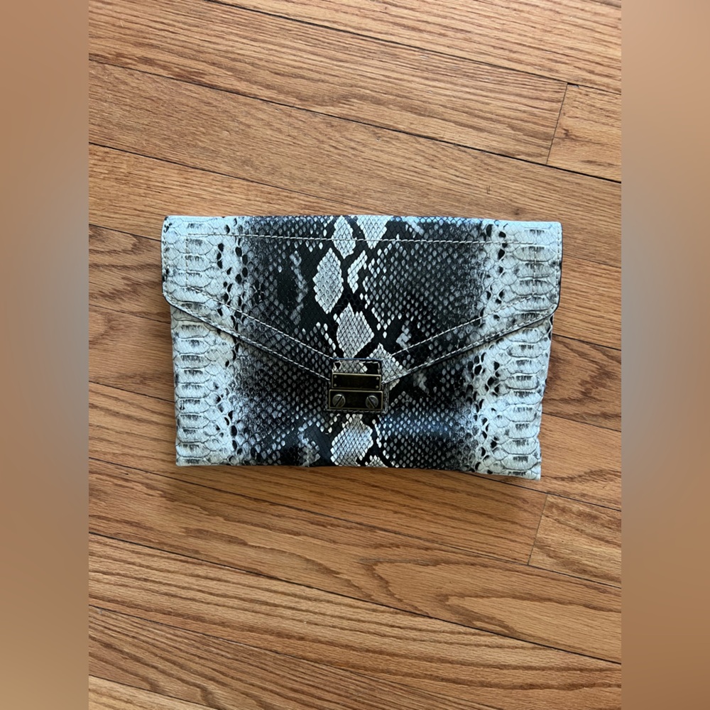 Jcrew snake skin clutch